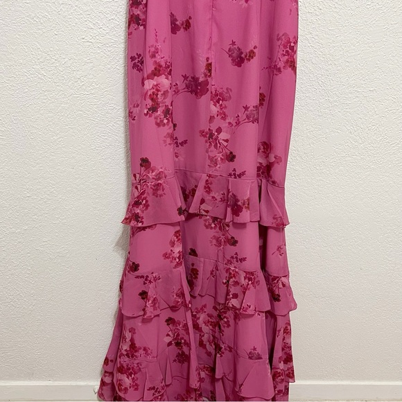 NWT Anthropologie BHLDN Elara Ruffle Chiffon Floral Maxi Dress - Picture 8 of 9